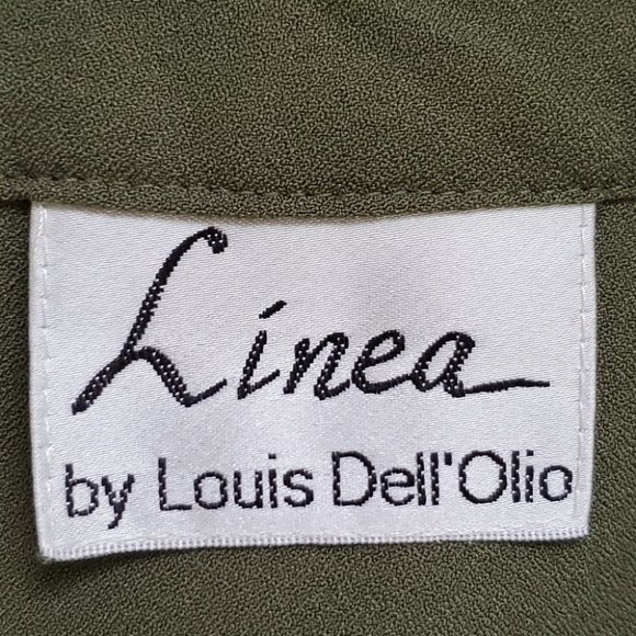 Linea by Louis Dell'Olio Green Button Up Top Blouse Size M - Picture 10 of 13